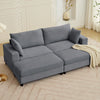 BALUS Oversized Loveseat Sectional Sofa with 2 Ottomans, 102.4" Corduroy Fabric Deep Seat Cloud Sofa for Living Room