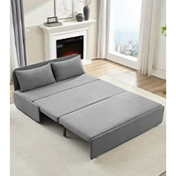 BALUS Queen Size Convertible Sofa Bed, Apartment Sleeper Love Seat for Bed Room/Living Room,hide a bed sleeper sofa, Linen