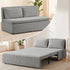 BALUS Corduroy Queen Size Pull Out Sofa Bed Include 2-Pillows, 64" Convertible Loveseat Sleeper Sofa with Pillows and Foldable Mattress