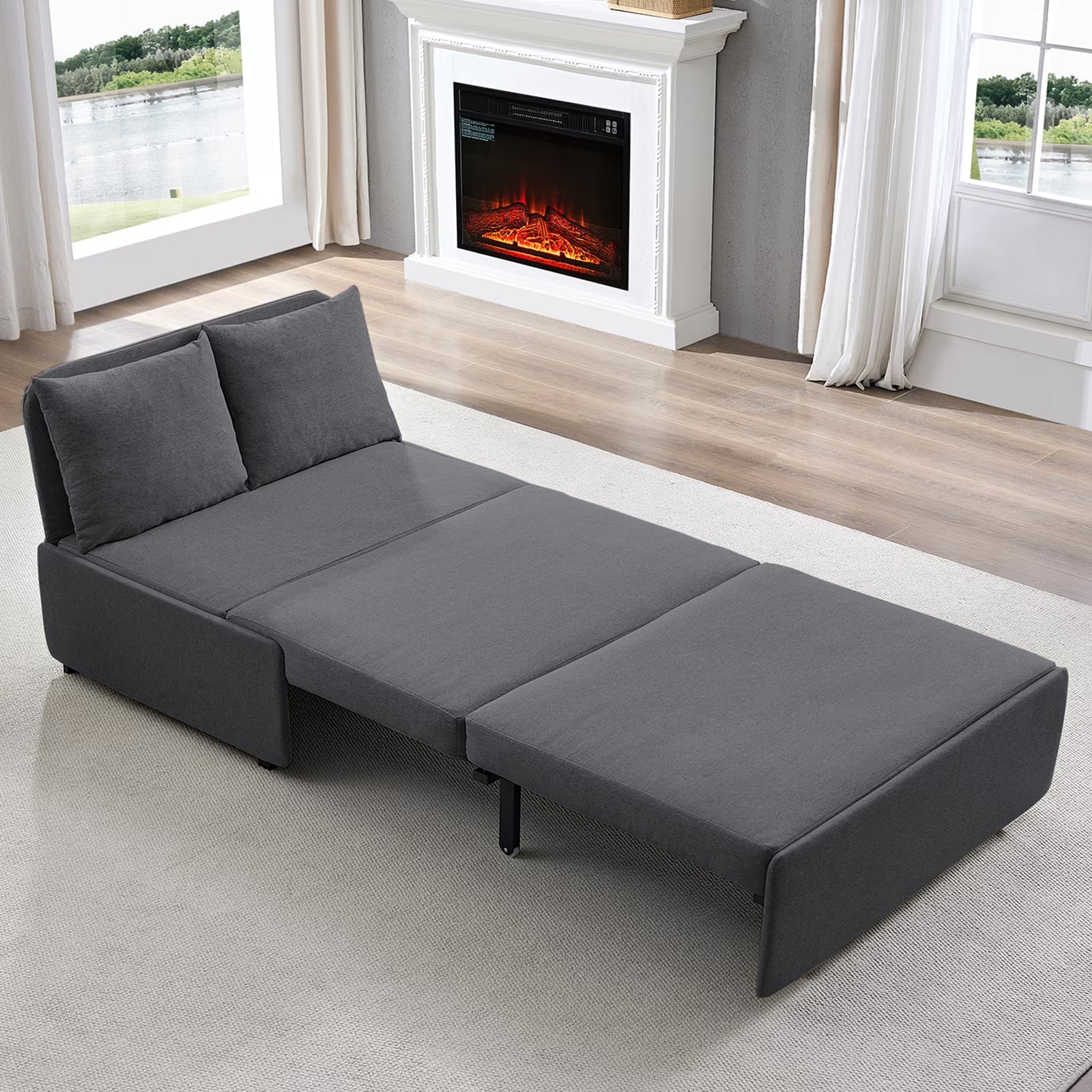 BALUS Queen Size Convertible Sofa Bed, Apartment Sleeper Love Seat for Bed Room/Living Room,hide a bed sleeper sofa, Linen
