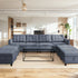 Cecer Convertible Sectional Sofa with Storage Ottomans, U-Shaped Modular Sofa with Adjustable Armrests for Living Room