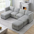 CECER U shaped Sofa with Movable Storage Ottomans, 6-Seats Modular Sectional Sofa for Living Room