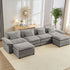 CECER 156'' U Shaped Sectional Sofa with Movable Ottomans, Chenille Modular Cloud Couch Sectionals, Deep Seat Couches for Living Room