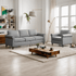 CECER 2 Pieces Living Room Sofa Set, Linen Fabric Sectional Sofas and Couches Set for Living Room, Including 3-Seater Sofa and Armchair,