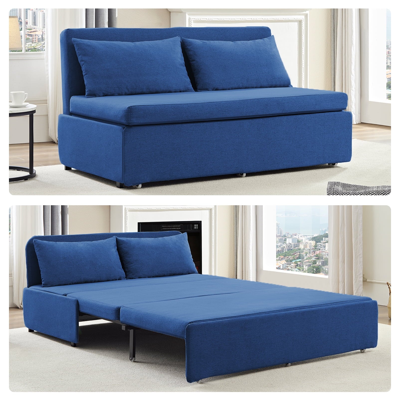 CECER 3 in 1 Convertible Sleeper Sofa Bed, Twin Size Pull Out Couch for Living Room