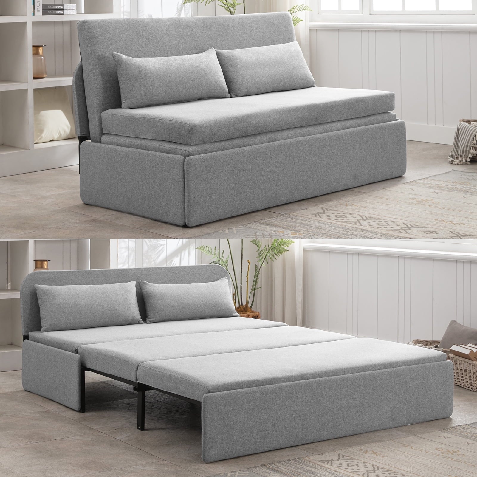 CECER 3 in 1 Convertible Sleeper Sofa Bed, Twin Size Pull Out Couch for Living Room