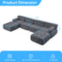BALUS Oversized Sectional Couches for Living Room,4 Seat U-Shaped Modular Sectional Sofa with Movable Ottomans , No Assembly, Velvet