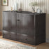 MUZZ Queen Size Murphy Bed, Guest Room Cabinet Bed with USB & Charging Station and Large Drawer for Apartment