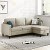 MUZZ Small Space Sectional Sofa – L-Shaped with Storage Ottoman & Movable Modules, Linen Living Room Couch