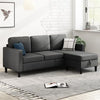 MUZZ Small Space Sectional Sofa – L-Shaped with Storage Ottoman & Movable Modules, Linen Living Room Couch