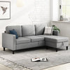 MUZZ Small Space Sectional Sofa – L-Shaped with Storage Ottoman & Movable Modules, Linen Living Room Couch