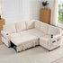 ZAFLY 83"W L-Shaped Pull Out Sofa, Convertible Sleeper Sofa Bed with Storage, Corduroy Sectional Sofas for Living Room
