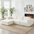 Mjkone 117" Modular Sectional Sofa,Oversized L Shaped Cloud Sectional Couch,Corduroy 4 Seater Couches and Sofas for Living Room,