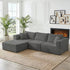Mjkone 117" Modular Sectional Sofa,Oversized L Shaped Cloud Sectional Couch,Corduroy 4 Seater Couches and Sofas for Living Room,