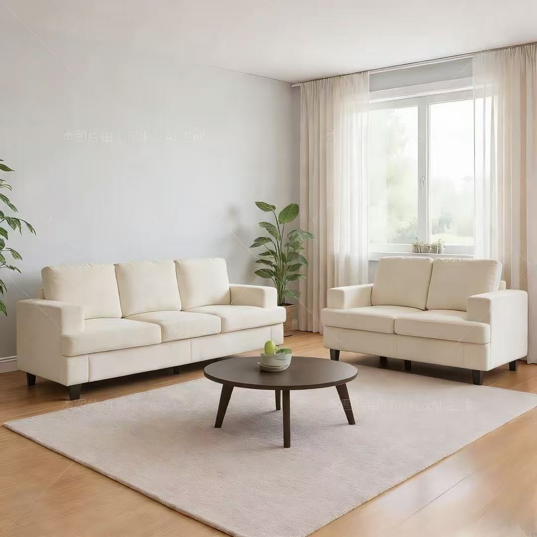 Mjkone 2-Piece Living Room Furniture Sets, Chenille Couch and Loveseat Set, Modern Sectional Sofa Sets for Living Room, Apartment,