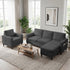 Mjkone 3 Pieces Living Room Furniture Sets, Linen Sectional Sofas and Couches Set with Storage Ottoman for Living Room