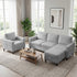 Mjkone 2 Pieces Living Room Furniture Sets, Linen Sectional Sofas and Couches Set with Storage Ottoman for Living Room,