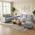 Mjkone 3 Pieces Living Room Furniture Sets, Linen Sectional Sofas and Couches Set with Storage Ottoman for Living Room