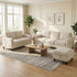 Mjkone 3 Pieces Living Room Furniture Sets, Linen Sectional Sofas and Couches Set with Storage Ottoman for Living Room