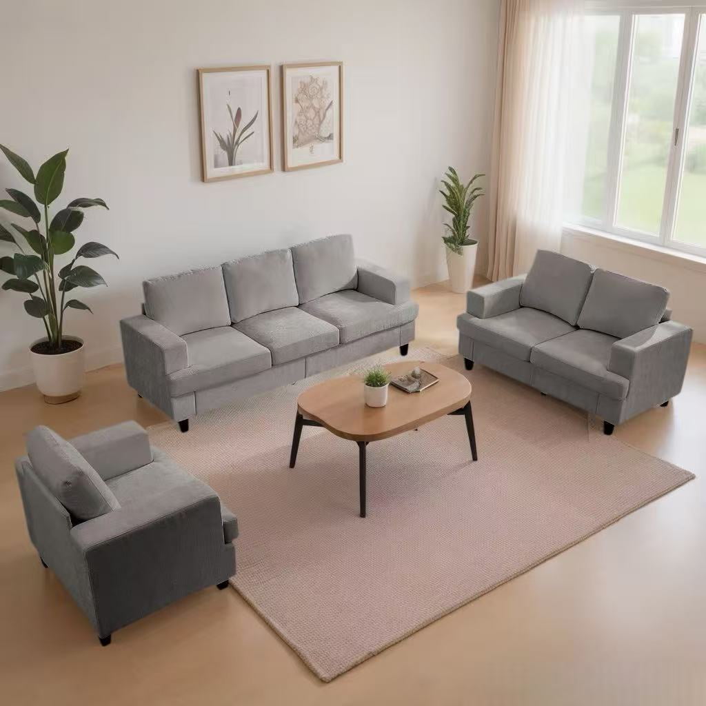 Mjkone 2-Piece Living Room Furniture Sets, Chenille Couch and Loveseat Set, Modern Sectional Sofa Sets for Living Room, Apartment,
