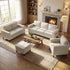 Mjkone 3 Pieces Living Room Furniture Sets, Linen Sectional Sofas and Couches Set with Storage Ottoman for Living Room