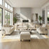 Mjkone 2 Pieces Living Room Furniture Sets, Linen Sectional Sofas and Couches Set with Storage Ottoman for Living Room,
