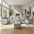 Mjkone 2 Pieces Living Room Furniture Sets, Linen Sectional Sofas and Couches Set with Storage Ottoman for Living Room,