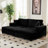 Mjkone 85’’ Loveseat Sectional Sofa with 2 Ottoman,Corduroy Deep Seat Couch with Storage Armrests Living Room Furniture,