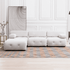 Mjkone 99"W L Shaped Velvet Sectional Sofa with Reversible Chaise,Free Combination Ottoman, 4 Seater Modular Sectional Sofa with Rivet Trim, Convertible Sofa Couches for Living Room