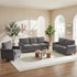 Mjkone Chenille Sectional Sofa Sets, 2-Piece Living Room Furniture Sets,Couch and Loveseat Sofa Set for Living Room,3-Seater + Loveseat,