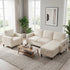 Mjkone 3 Pieces Living Room Furniture Sets, Linen Sectional Sofas and Couches Set with Storage Ottoman for Living Room