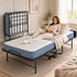 Mjkone Folding Bed with Mattress,75" x 38"Rollaway Bed for Adults with Dust Cover,Twin Size Rollaway Bed with Lockable Wheels for Small Space