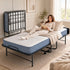 Mjkone Folding Bed with Mattress, Rollaway Fold Up Bed for Small Space, Foldable Bed with Lockable Wheels