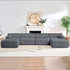 Mjkone 99"W L Shaped Velvet Sectional Sofa with Reversible Chaise,Free Combination Ottoman, 4 Seater Modular Sectional Sofa with Rivet Trim, Convertible Sofa Couches for Living Room