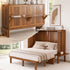 Mjkone Murphy Bed Full with Desk,Space-Saving Cabinet Bed with Desk and Shelves,Multifunctional Murphy Bed with Mattress