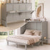 Mjkone Murphy Bed Full with Desk,Space-Saving Cabinet Bed with Desk and Shelves,Multifunctional Murphy Bed with Mattress