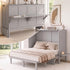 Mjkone Murphy Bed Full with Desk,Space-Saving Cabinet Bed with Desk and Shelves,Multifunctional Murphy Bed with Mattress