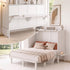 Mjkone Murphy Bed Full with Desk,Space-Saving Cabinet Bed with Desk and Shelves,Multifunctional Murphy Bed with Mattress
