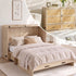 Mjkone Murphy Bed Queen with Mattress,Murphy Cabinet Bed with Rattan Panel and Charging Station,Multifunctional Storage Cabinet Bed for Bedroom