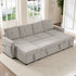 Mjkone Sleeper Sectional Sofa Bed with Double Storage Chaise,Linen U-Shaped Sofa with Pull Out Couch Bed -