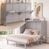 Mjkone Murphy Bed Full with Desk,Space-Saving Cabinet Bed with Desk and Shelves,Multifunctional Murphy Bed with Mattress
