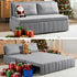 Mjkone 3-in-1 Convertible Sleeper Sofa Bed, 63"Pull Out Bed for Apartment/Small Space, Upholstered Futon Sofa Bed