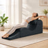 Mjkone Convertible Yoga Chair for Adults,Velvet Yoga Chaise Lounge with Lumbar Pillow,Ergonomic Foam Lounge with Side Pocket,