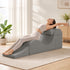 Mjkone Convertible Yoga Chair for Adults,Velvet Yoga Chaise Lounge with Lumbar Pillow,Ergonomic Foam Lounge with Side Pocket,