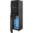 Muhub Cold & Hot Water Cooler Dispenser, Black Bottom Loading Water Cooler Dispenser, Holds 3 or 5 Gallon Bottle, Anti-Scalding Design and Storage Cabinet, Child Safety Lock for Home, Office Use