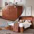 Puremind Queen Size Murphy Bed with Mattress, Murphy Cube Cabinet Bed with USB Charging Station and Large Storage Drawer, Murphy Chest Bed for Small Guest Room/Home/Office,