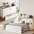 Puremind Queen Size Murphy Bed with Foldable Mattress, Cabinet Bed with Storage Drawer and Charging Ports, Murphy Bed Furniture for Bedroom/Office,