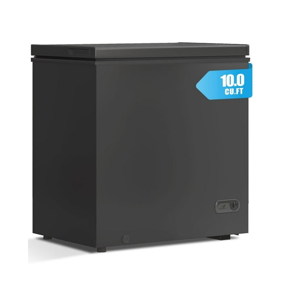 TABU 3.5 Cu ft Chest Freezer,Deep Freezer with Top Open Door and Removable Storage Basket, (Black)