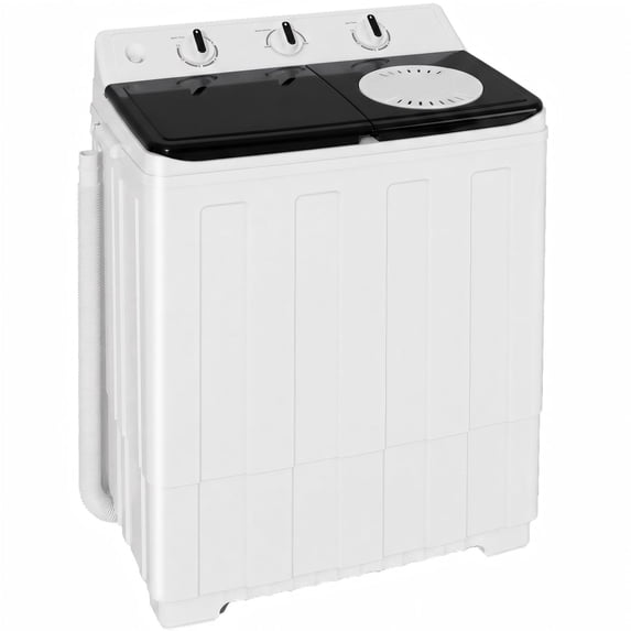 TABU 16.5lbs Portable Washing Machine, Electric Twin Tub Wash&Spin Combo,Semi-Automatic Washer,White&Blue