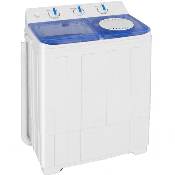 TABU 16.5lbs Portable Washing Machine, Electric Twin Tub Wash&Spin Combo,Semi-Automatic Washer,White&Blue